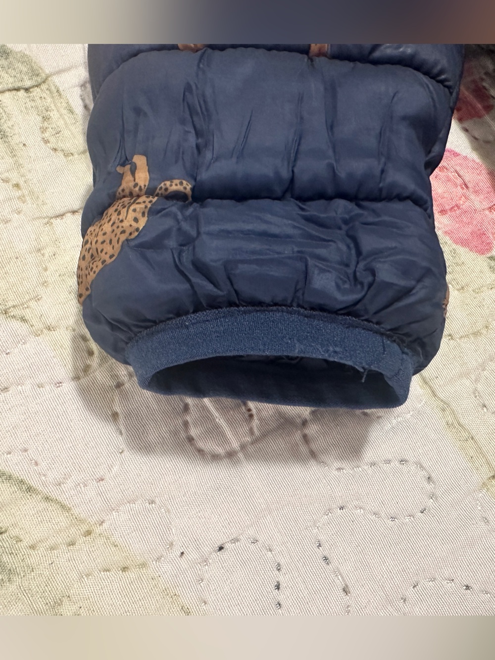 Rise Little Earthling Navy Leopard Print Puffer Jacket Size 2T / 3T Toddler - Picture 8 of 10